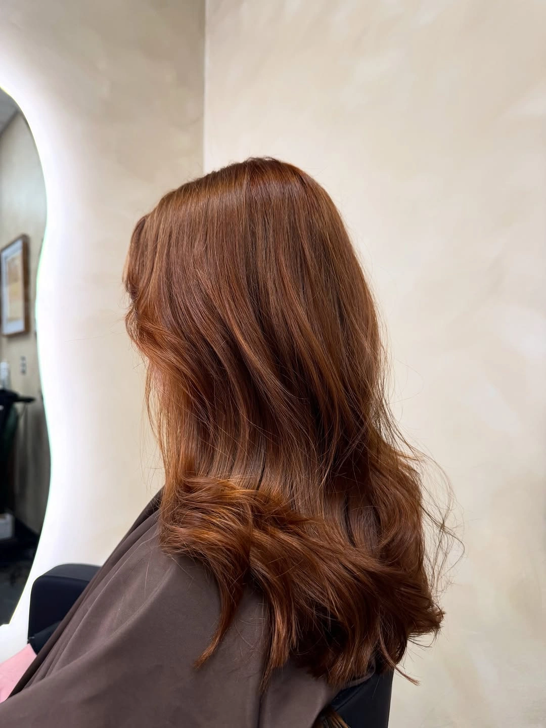 chestnut brown hair color Back View Chestnut Waves With Warm Ends