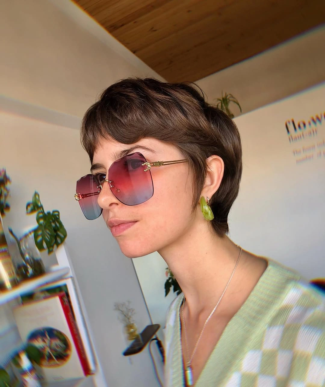 chestnut brown hair color Short Chestnut Pixie With Soft Side Texture