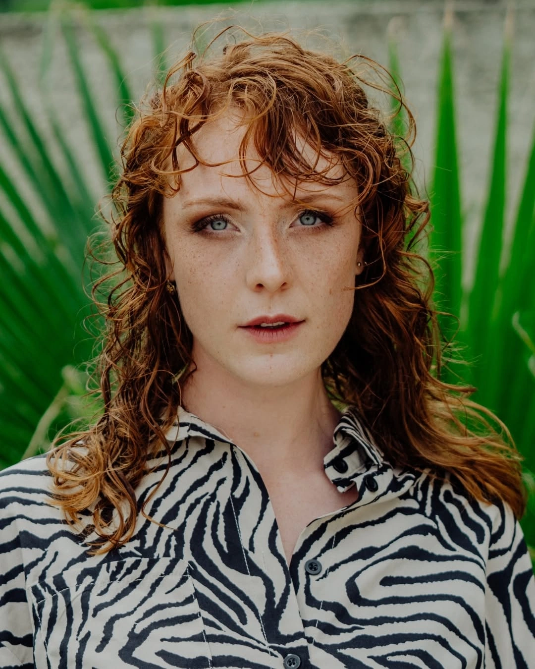 chestnut brown hair color Golden Curly Shag With Piecey Bangs