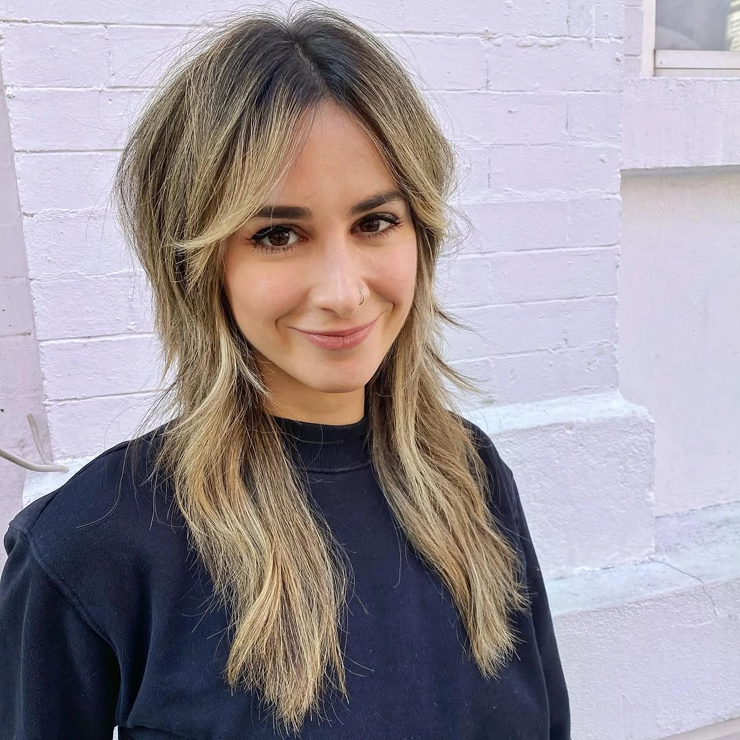 choppy medium layered hair Modern Butterfly Layers With Bright Blonde Dimension