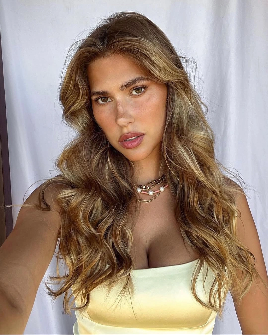 dimensional brunette hair color Bright Face Frame on Long Brunette Waves