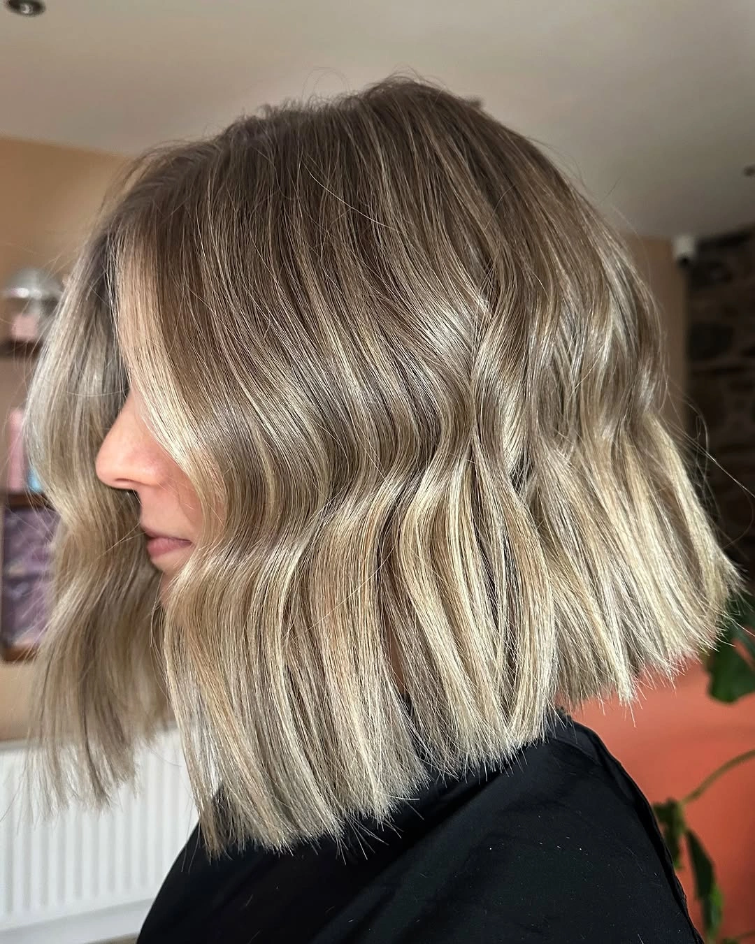 dirty blonde hair color Textured Dirty Blonde Bob with Cool Beige Dimension