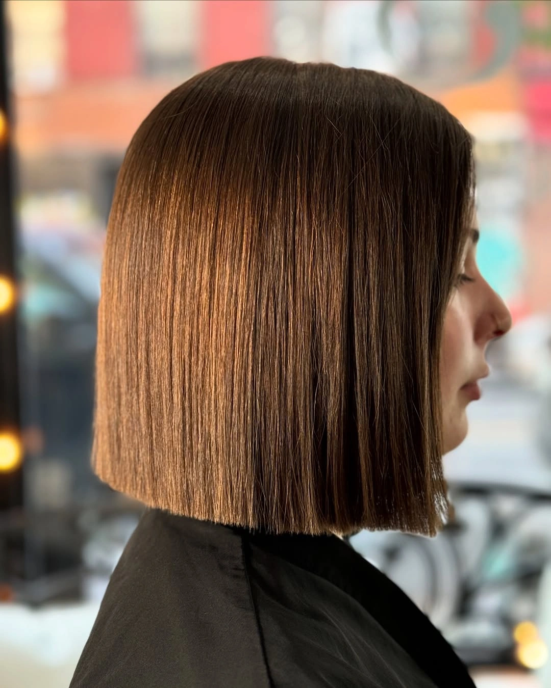 fall bob haircut ideas 2026 Classic Espresso Glass Bob With Timeless Structure