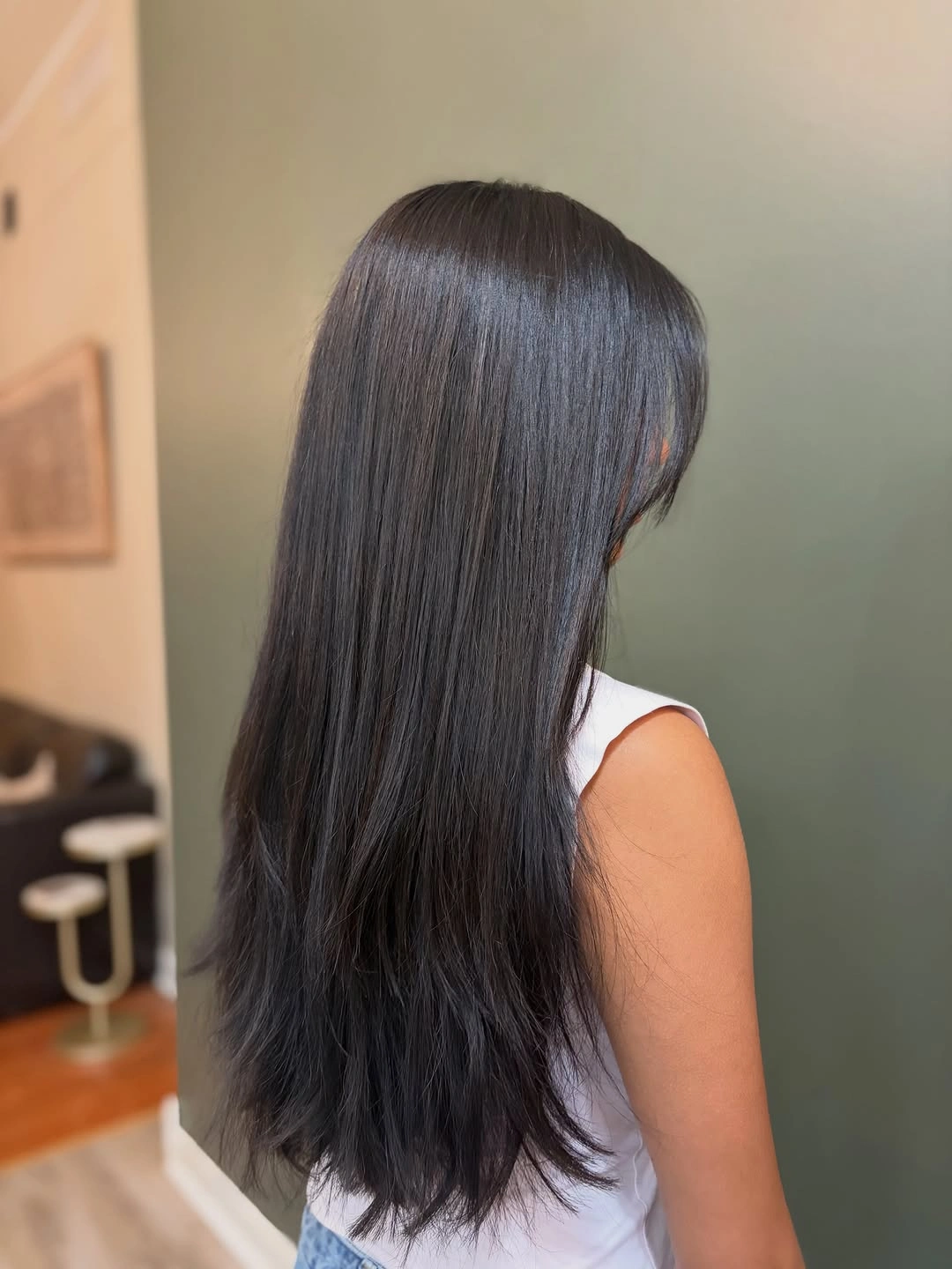 fall brunette hair colour 2026 Silky Espresso Length With Natural Shine