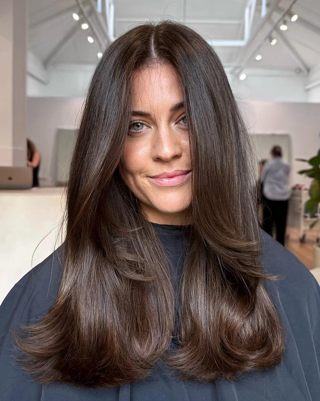 fall brunette hair colour 2026 Classic Mocha Layers With Soft Volume