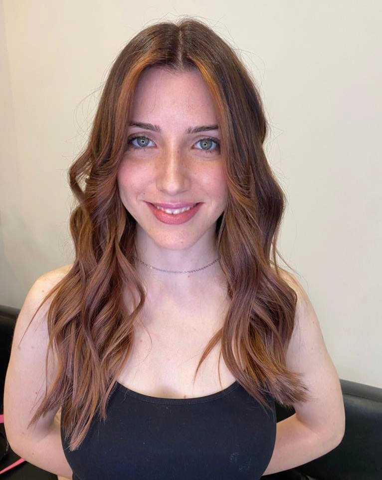 fall brunette hair colour 2026 Warm Cinnamon Brunette With Face-Framing Highlights