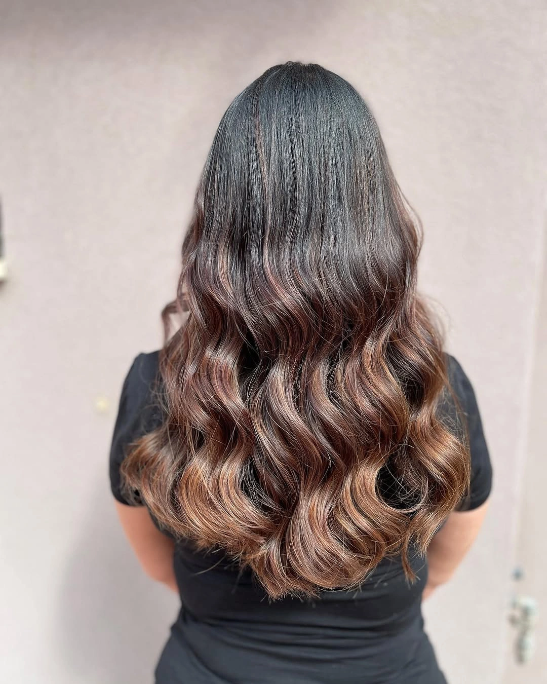 fall brunette hair colour 2026 Chocolate Balayage With Toasted Caramel Ends
