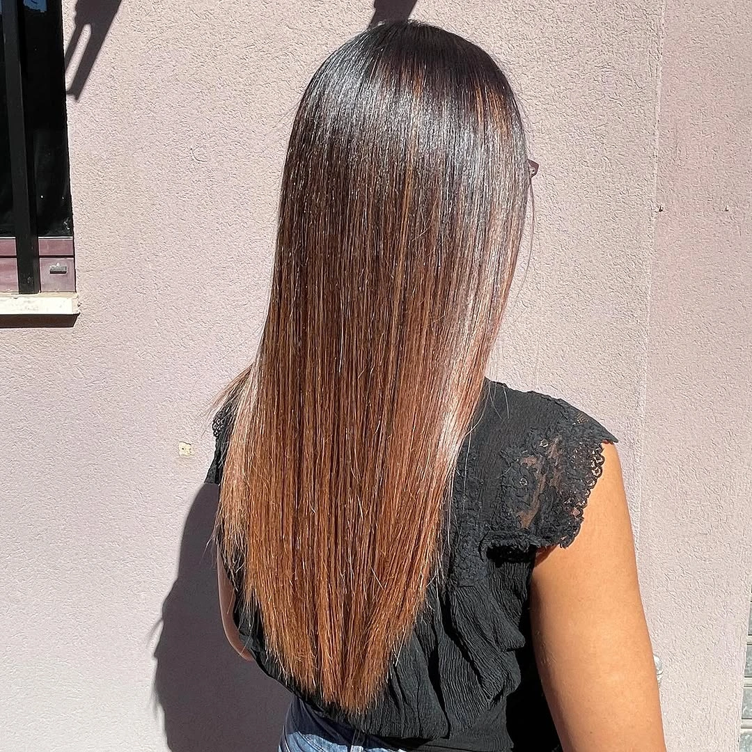 fall brunette hair colour 2026 Glossy Chestnut Brunette With Silky Straight Lengths
