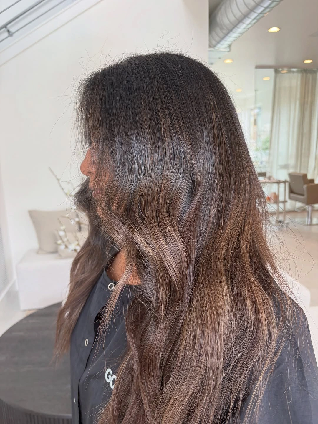fall brunette hair colour 2026 Smoky Brunette Balayage With Effortless Length
