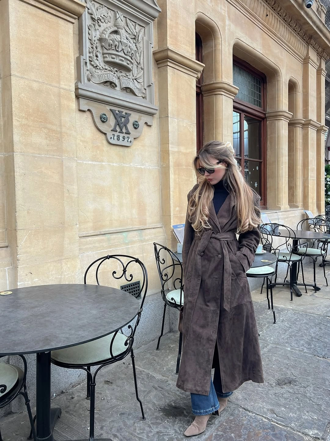 fall classy outfits women 2026 A Belted Suede Coat That Brings European Elegance to Fall