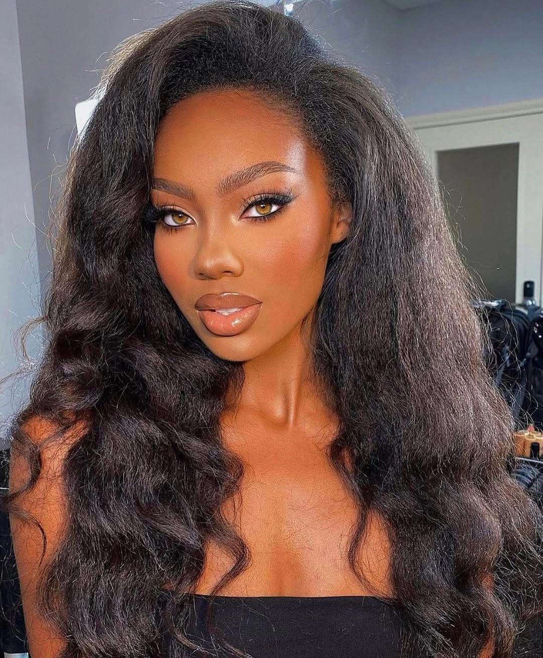 fall hair colors for black women 2026 Luxurious Dark Chocolate Waves with Natural Shine