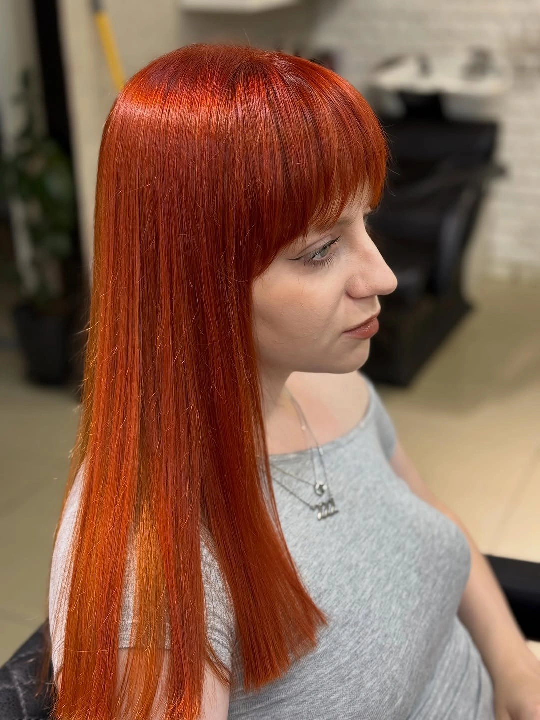 fall hair colour ideas 2026 Polished Copper Glow With Sleek Shine