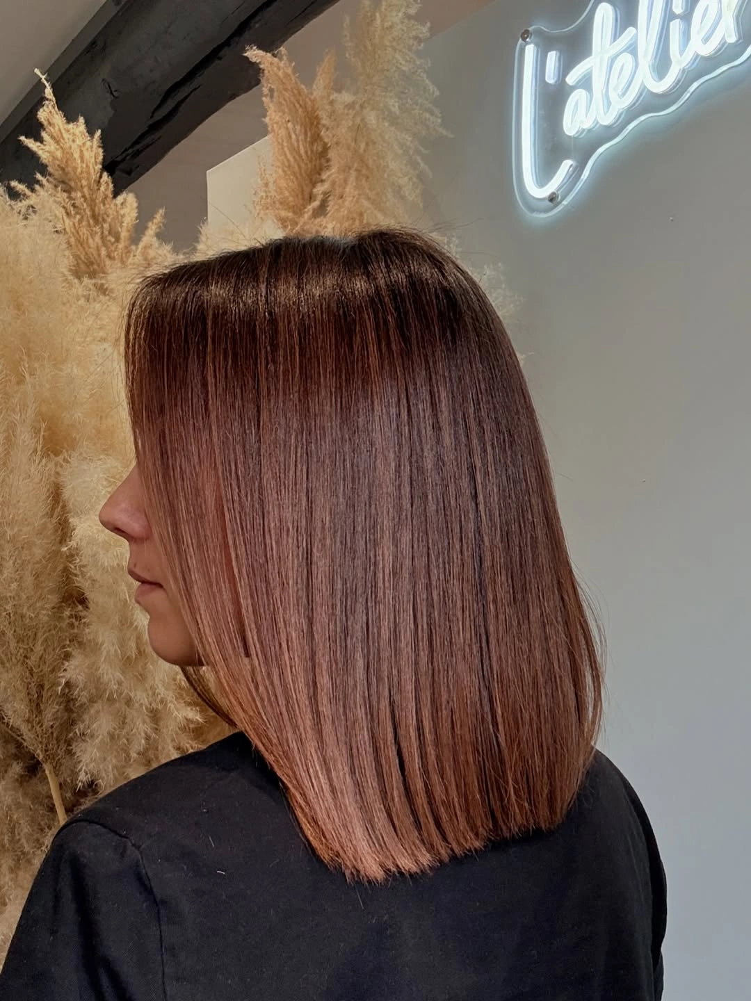 fall hairstyles 2026 Classic Glass Bob With Chestnut Shine