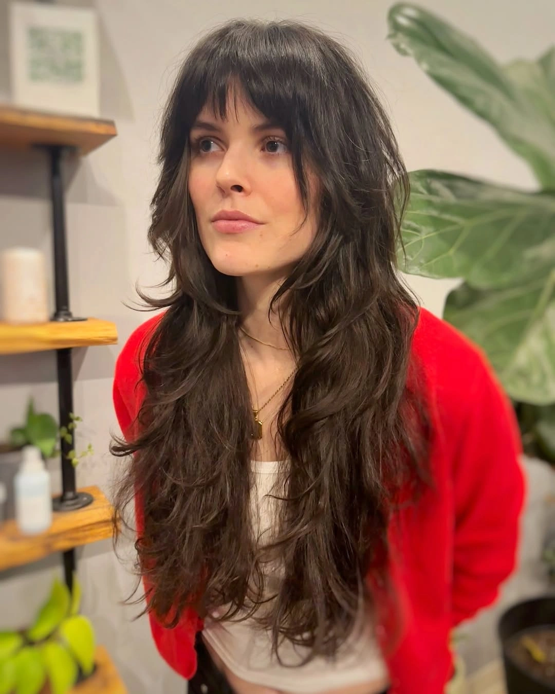 fall hairstyles for long hair 2026 Soft Wolf Layers with Wispy Fringe