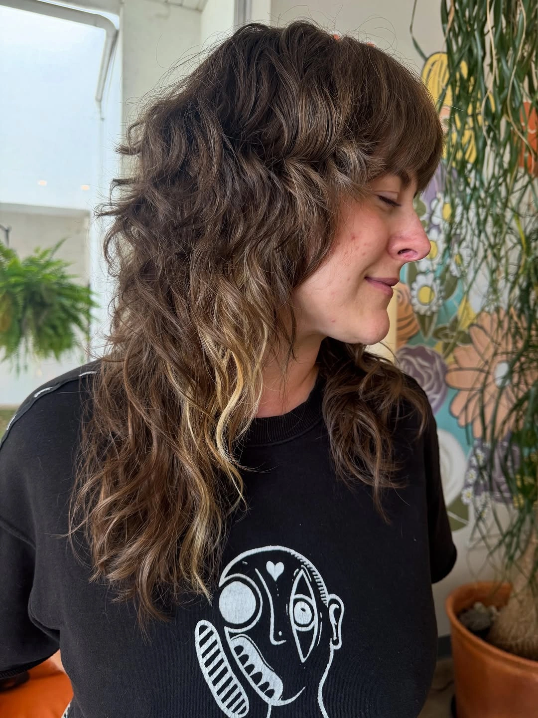 fall hairstyles for long hair 2026 Textured Shag Waves with Soft Curtain Fringe