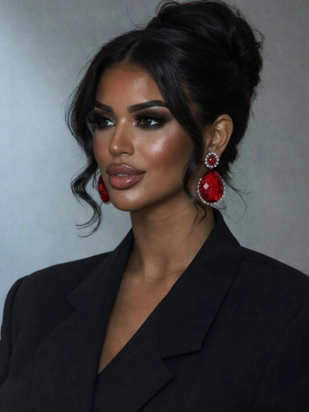 Fall hairstyles for office 2026 Classic Office Siren Bun with Soft Curtain Pieces