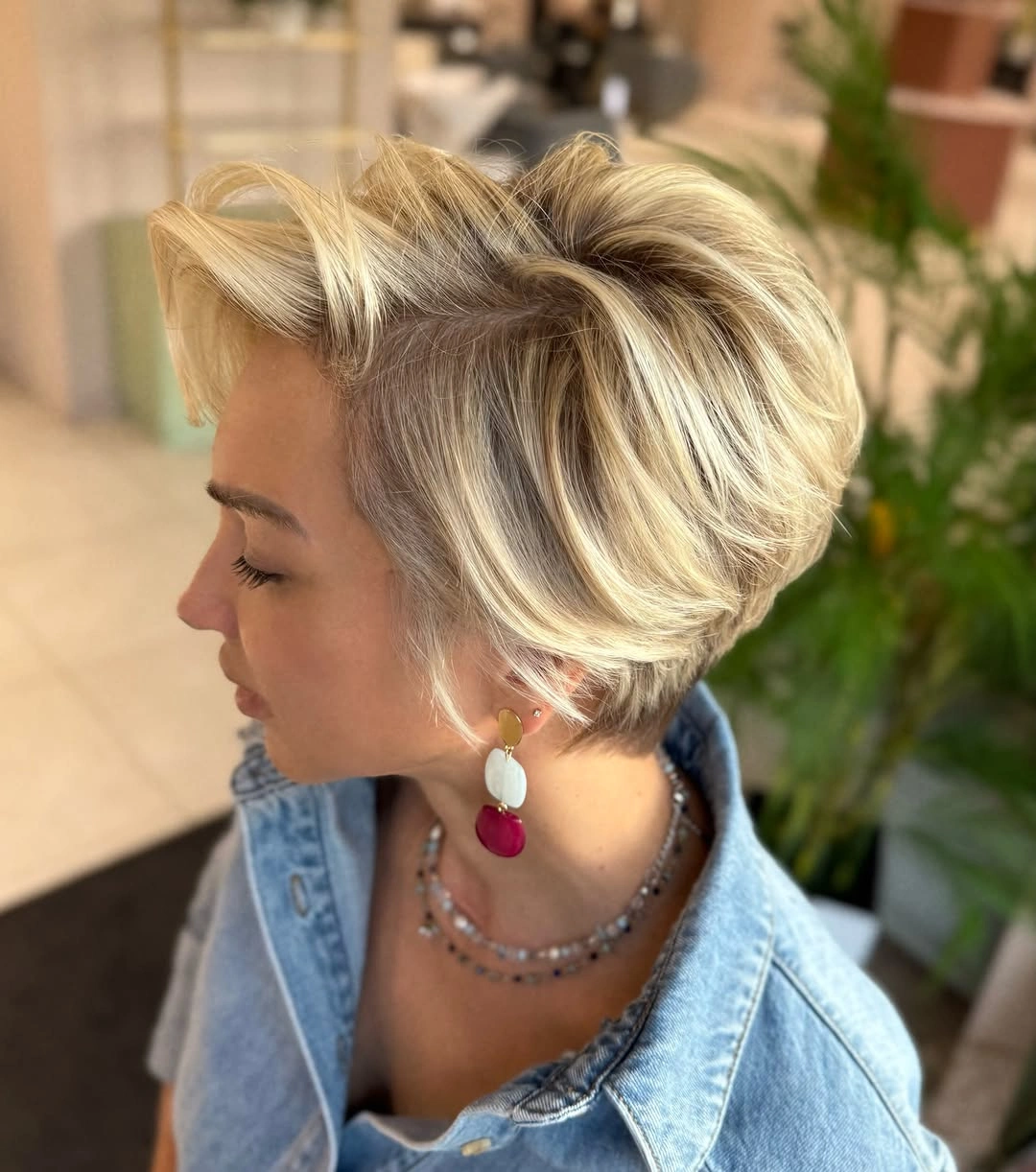 Fall hairstyles for office 2026 Modern Textured Pixie with Volume