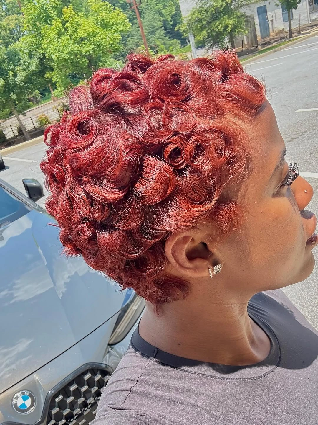 Fall hairstyles for short hair 2026 Vintage Copper Finger Waves On Short Hair