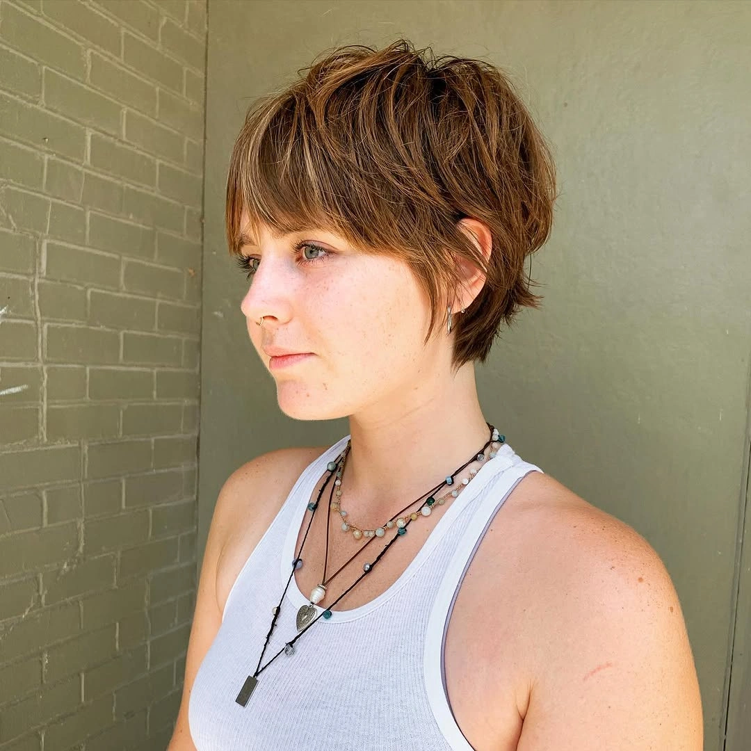 Fall hairstyles for short hair 2026 Classic Layered Pixie With Soft Fringe