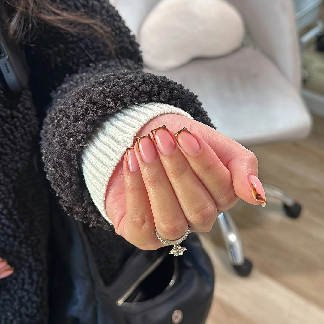Fall manicure 2026 Pink French Manicure With Soft Orange Detail
