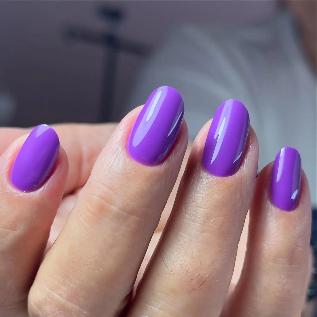 Fall manicure 2026 Bright Purple Short Manicure