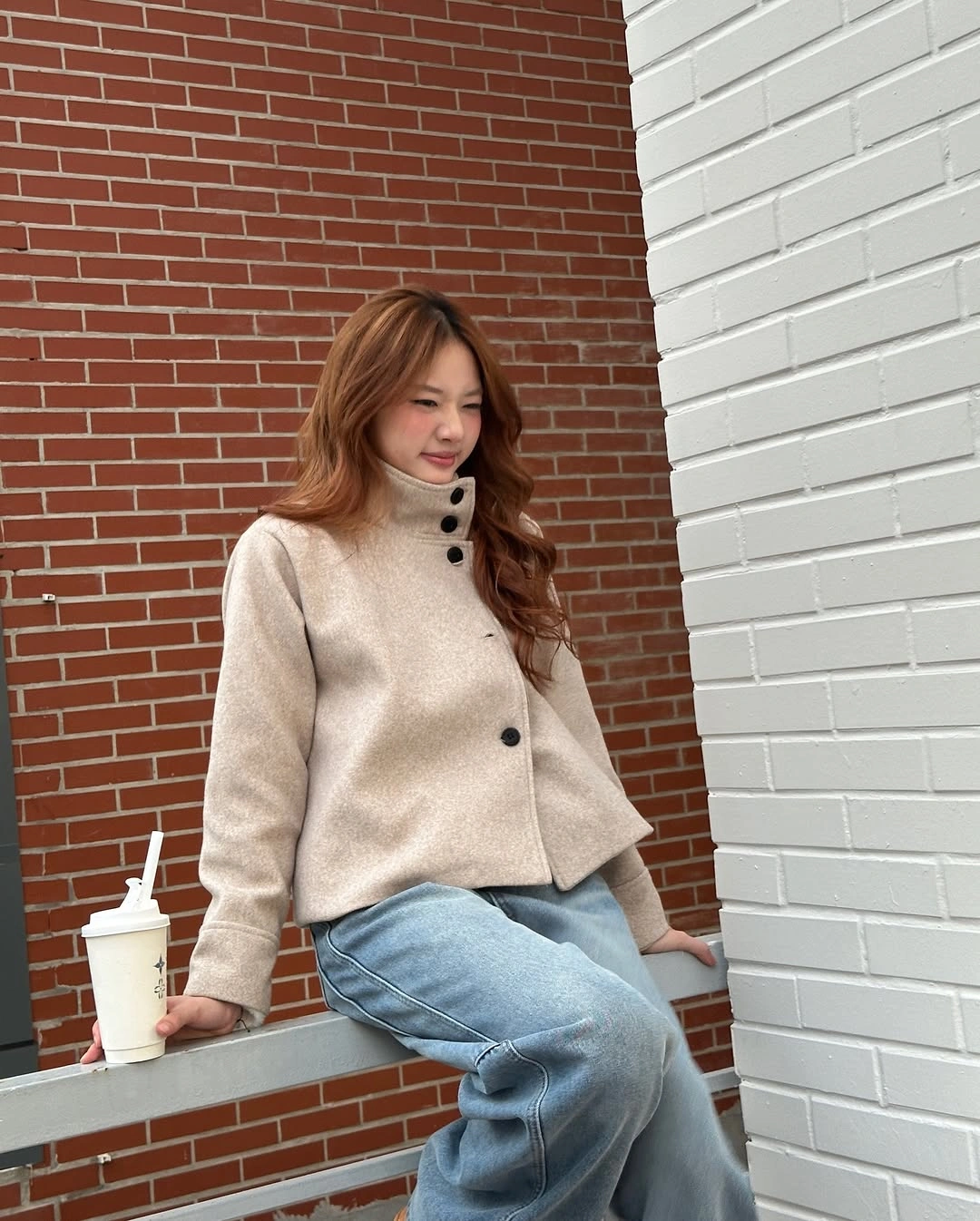 fall outfits with peacoat 2026 Minimal Beige Peacoat with Relaxed Weekend Denim