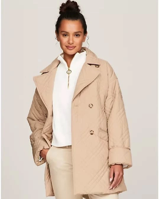 fall outfits with peacoat 2026 Quilted Neutral Layers for Cozy Autumn Days