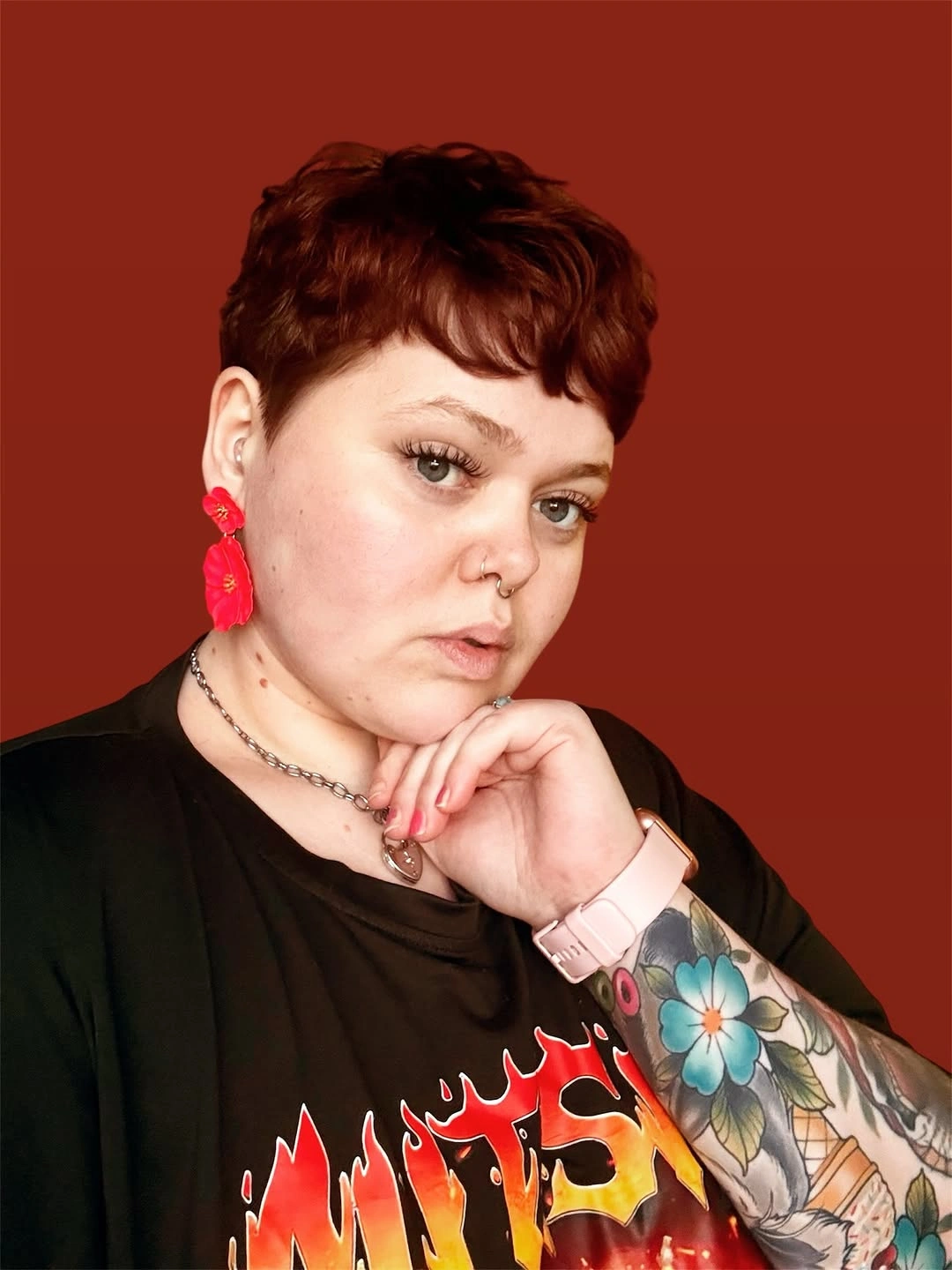 fall pixie haircut ideas 2026 Curly Chocolate Pixie With Soft Micro Fringe