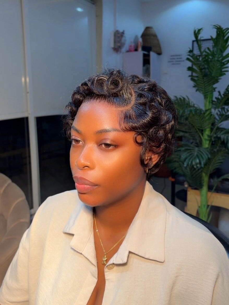 fall pixie haircut ideas 2026 Glossy Finger Wave Pixie For Timeless Sophistication