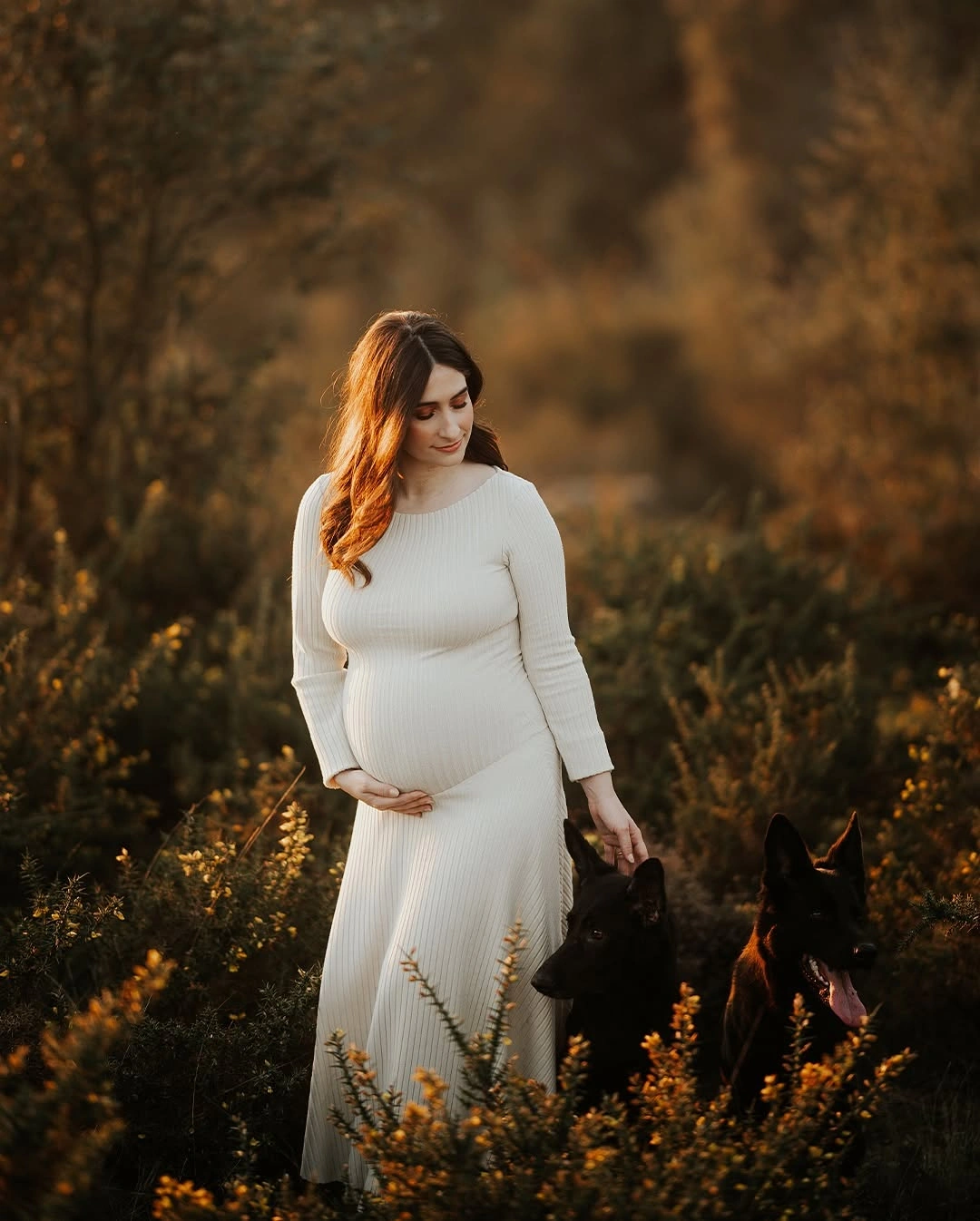 fall pregnancy outfits 2026 Soft Ivory Knit Dresses for Timeless Autumn Memories