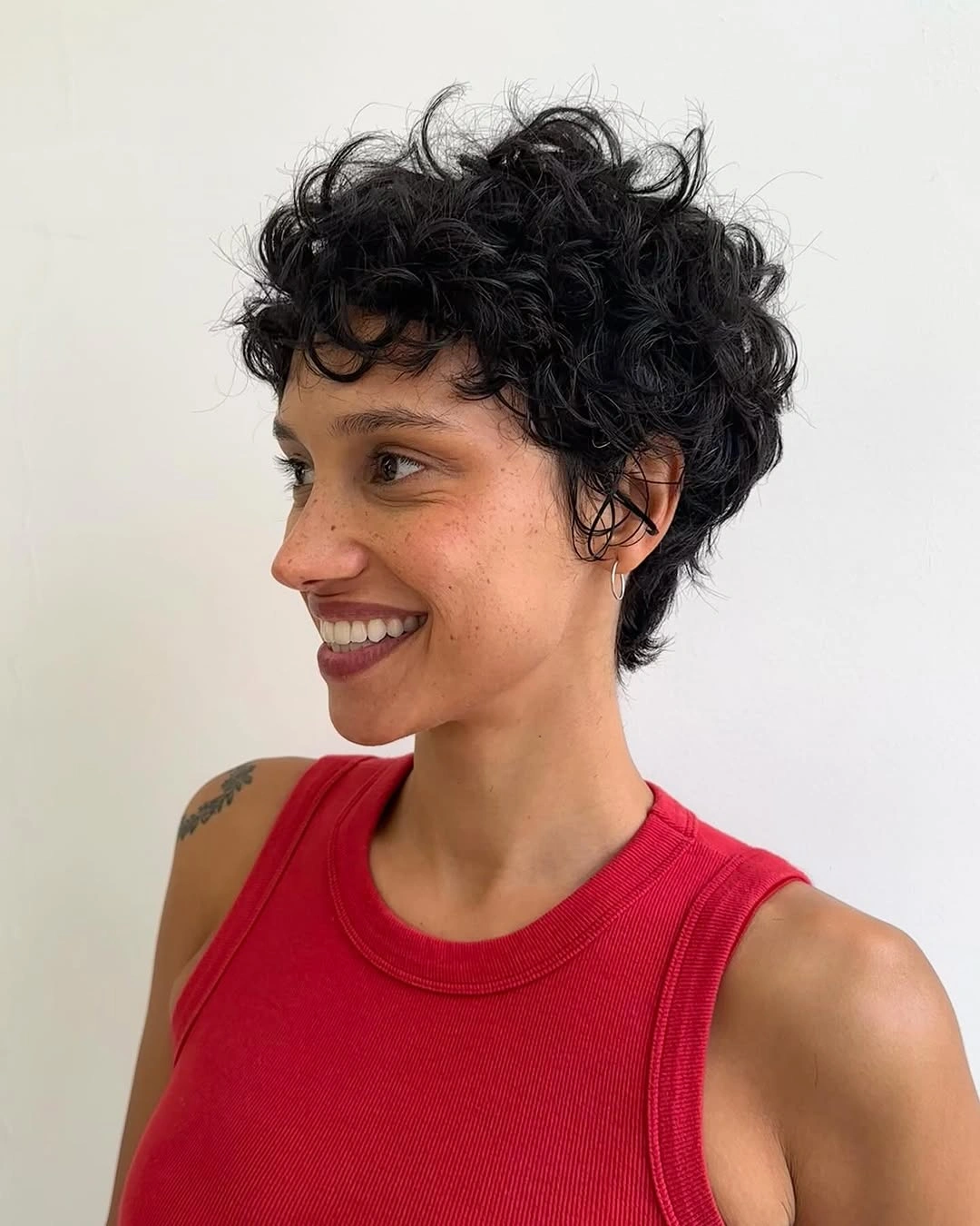 fall short haircuts 2026 Curly Pixie Full of Natural Texture and Personality
