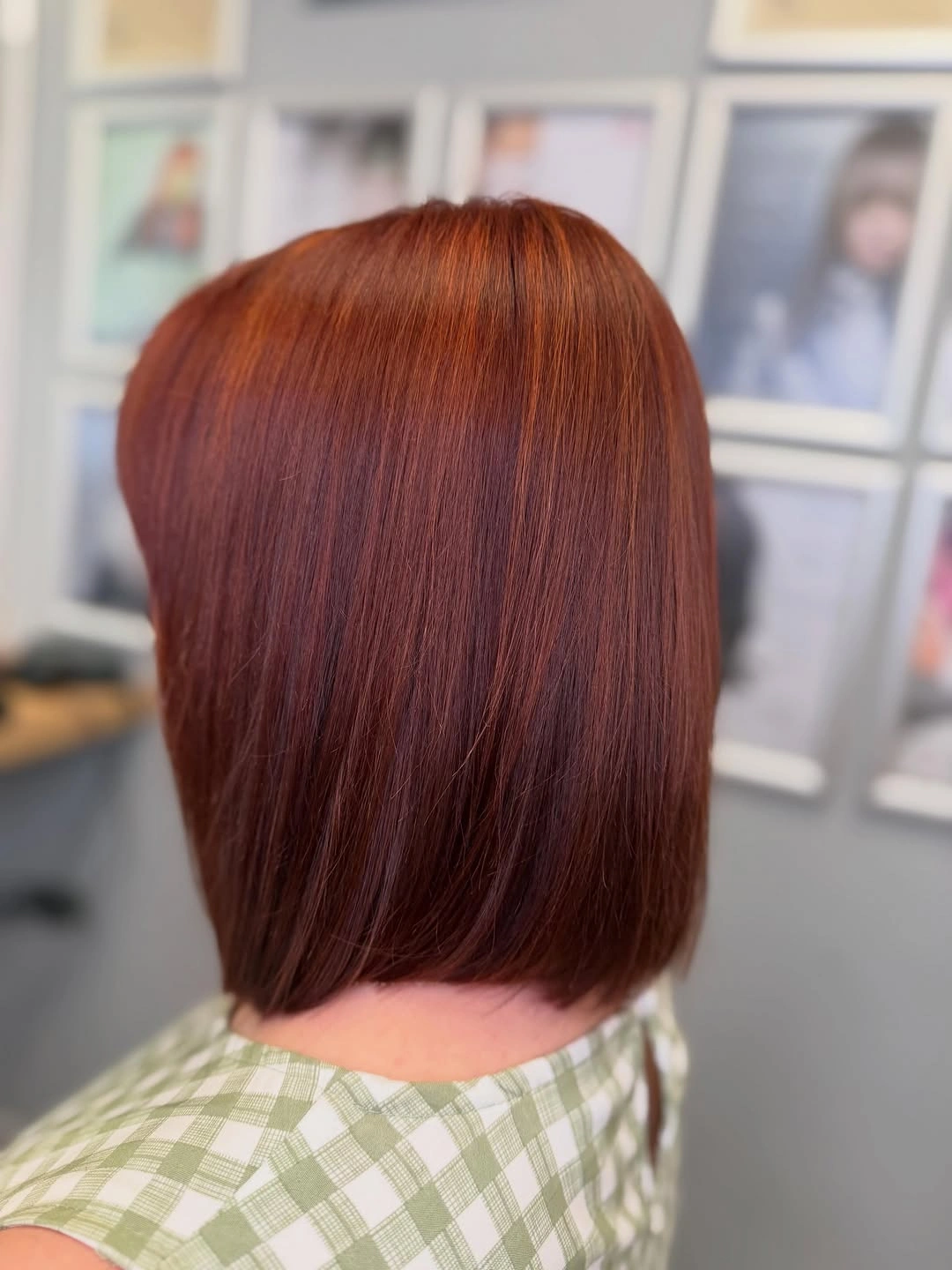fall medium haircuts 2026 Classic Auburn Blunt Bob With Polished Shine