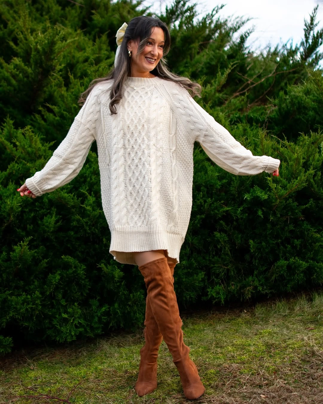 fall sweater dress outfits 2026 Oversized Cable Knit That Embraces Cozy Autumn Style