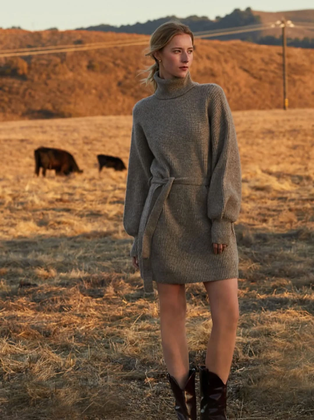fall sweater dress outfits 2026 Relaxed Turtleneck Knit With Modern Western Flair