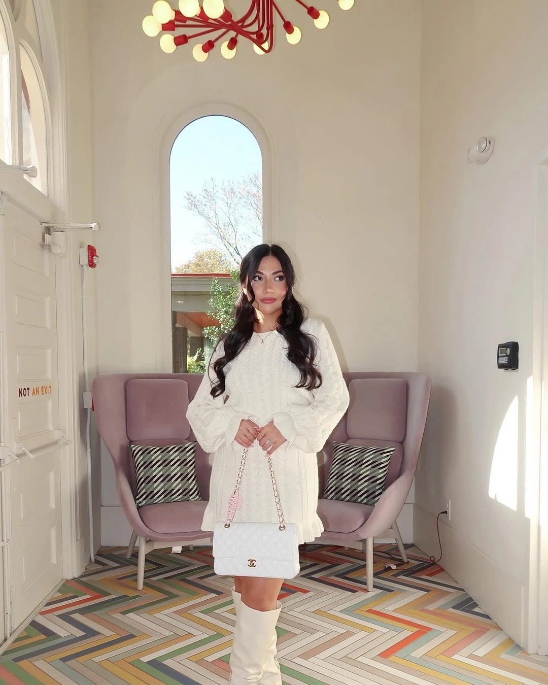 fall sweater dress outfits 2026 Soft Cable Knit Elegance In Winter White