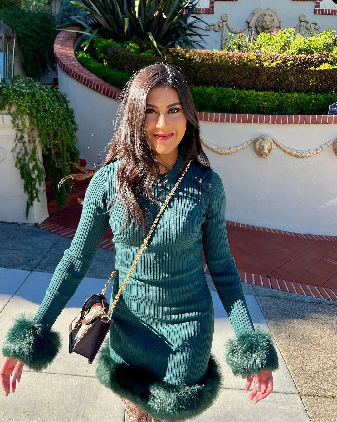fall sweater dress outfits 2026 Rich Emerald Knit With Statement Texture