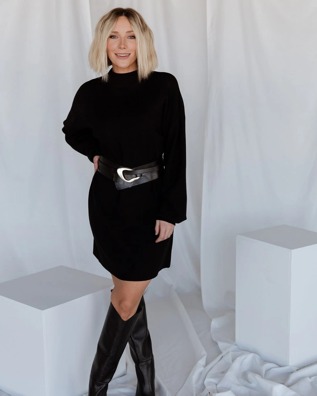 fall sweater dress outfits 2026 Classic Black Sweater Dress That Works Everywhere
