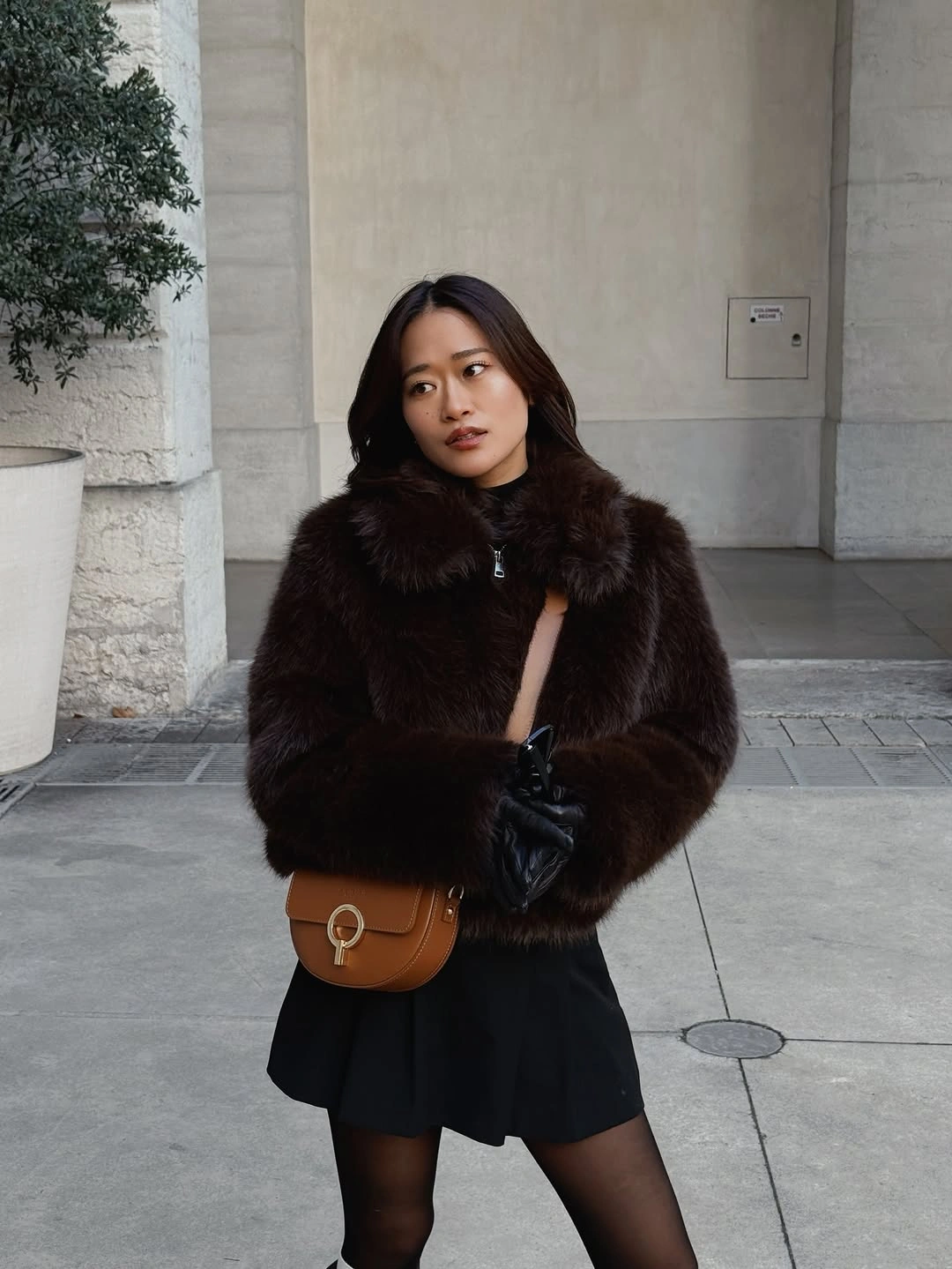 faux fur jacket Rich Chocolate Layers For Quiet Luxury