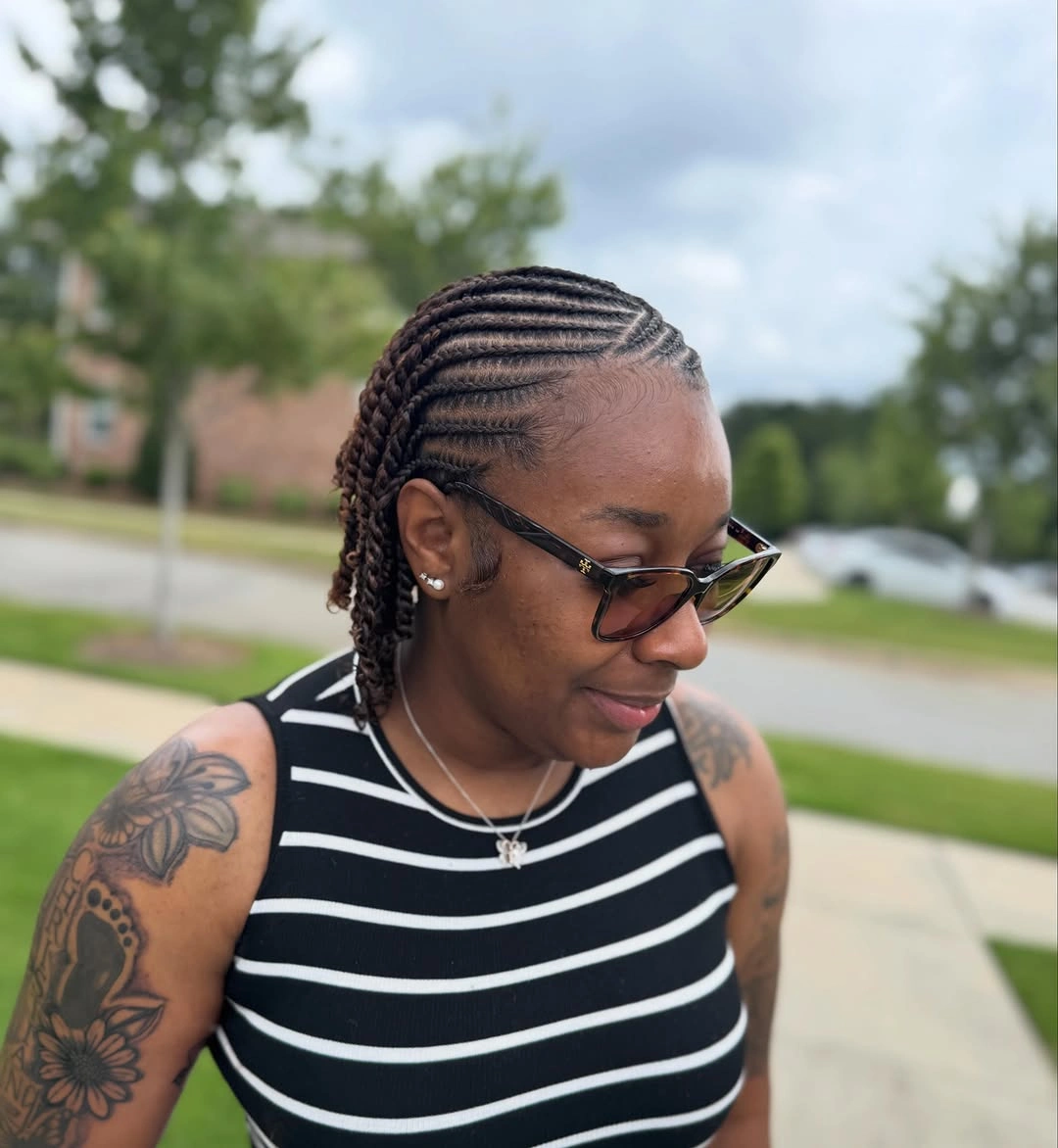 feed in braid hairstyles Short Straight Back Feed-In Braids for Everyday Comfort