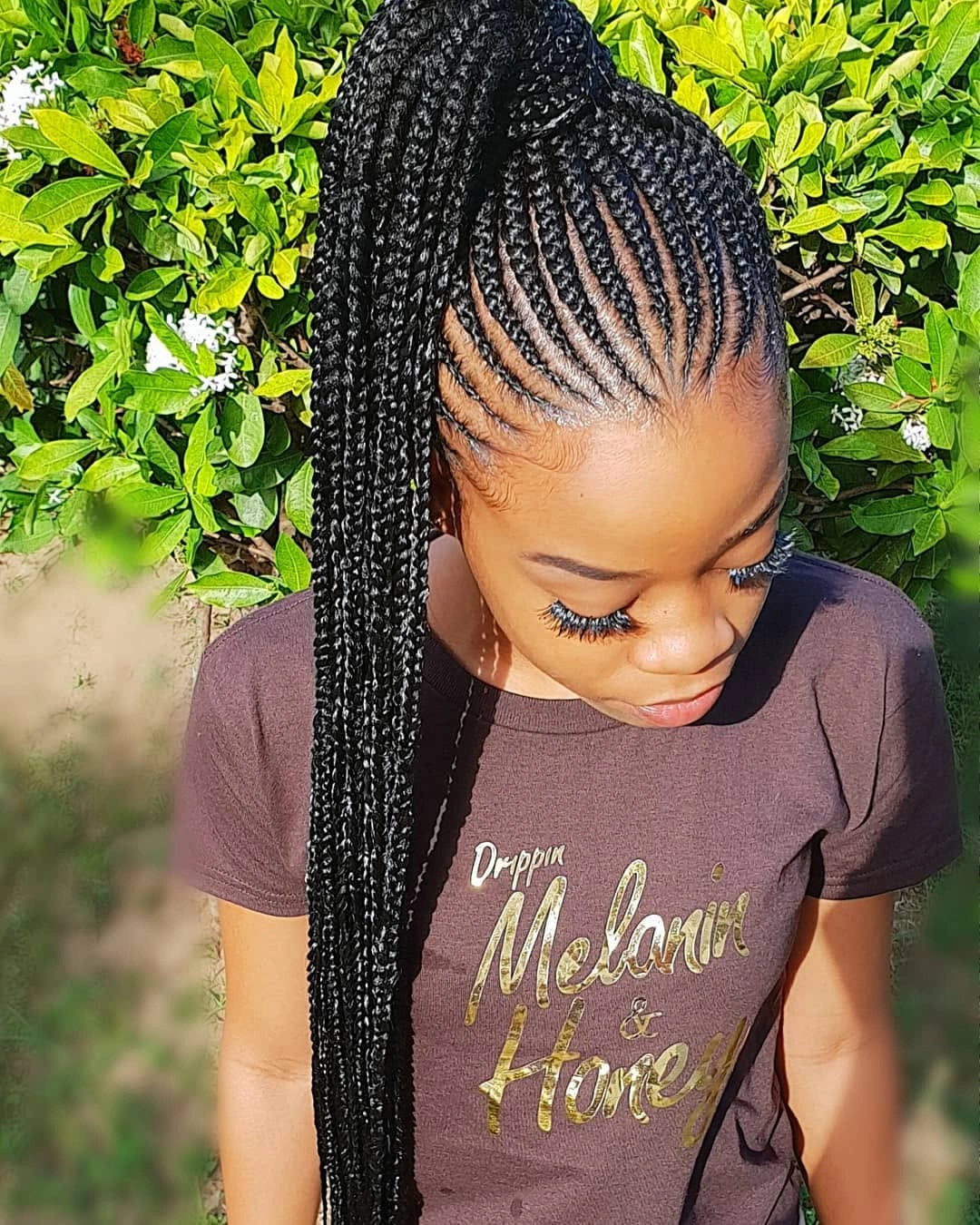 feed in braid hairstyles Classic High Feed-In Ponytail with Sleek Curved Cornrows