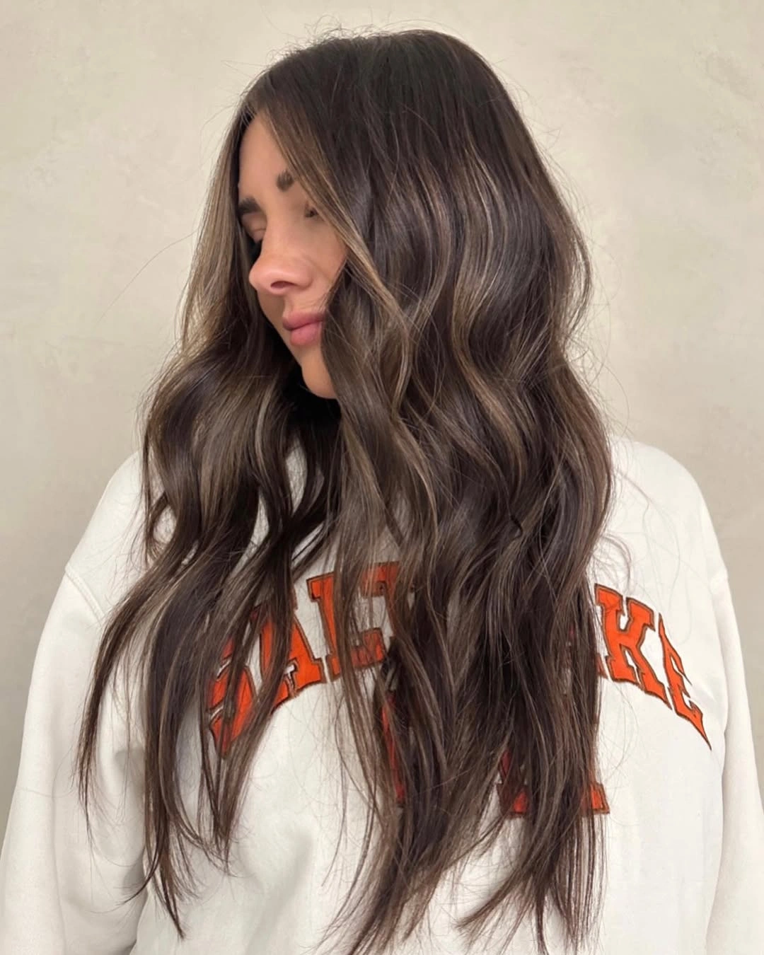 full head babylights blonde on brown hair Minimalist Brunette with Delicate Face-Framing Glow