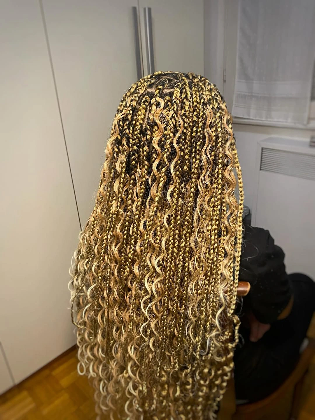 goddess braid Golden Goddess Braids With Rich Dimensional French Curl Finish