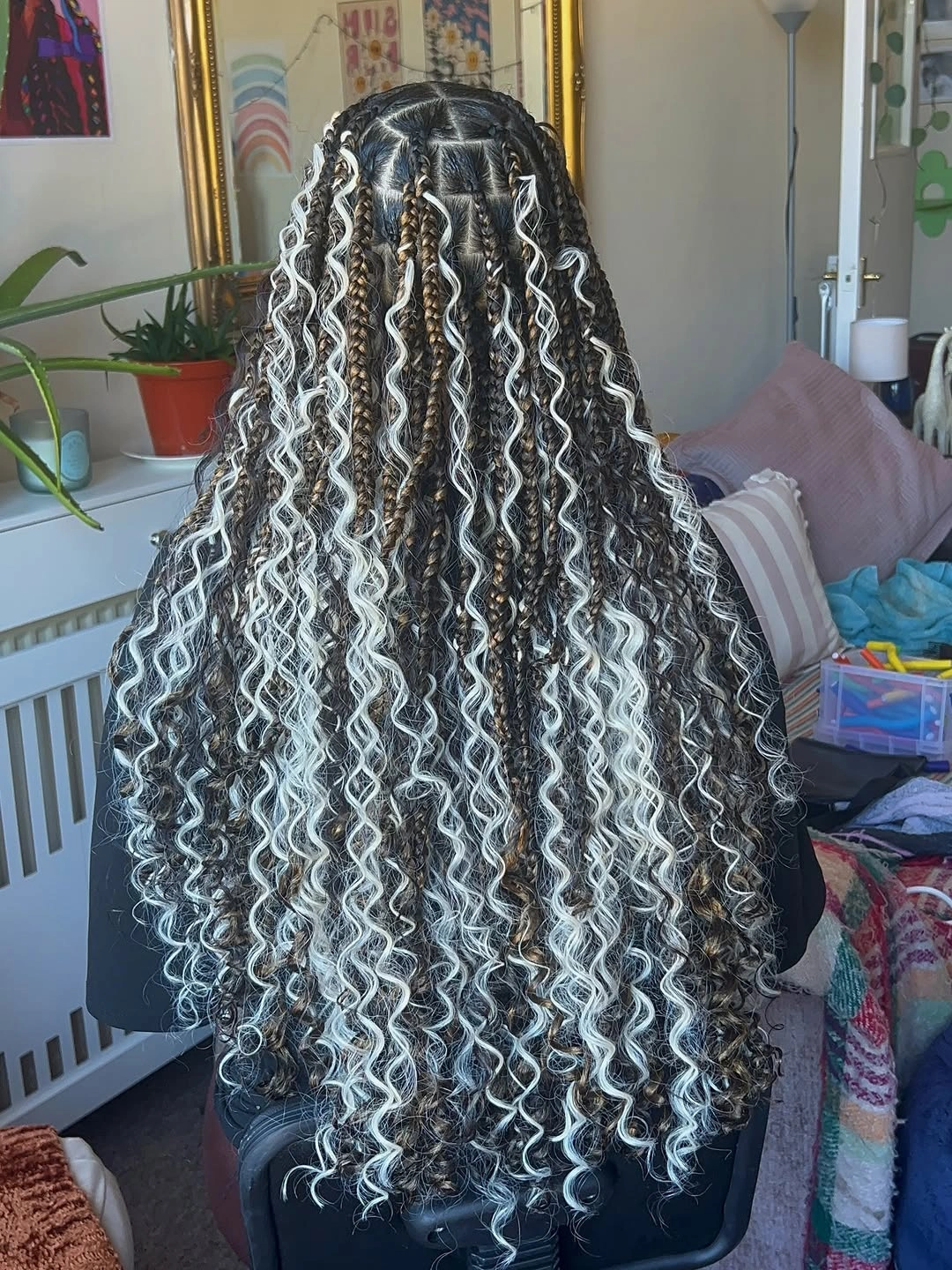 goddess braid Dimensional Brown And Blonde Goddess Braids With Statement Curls