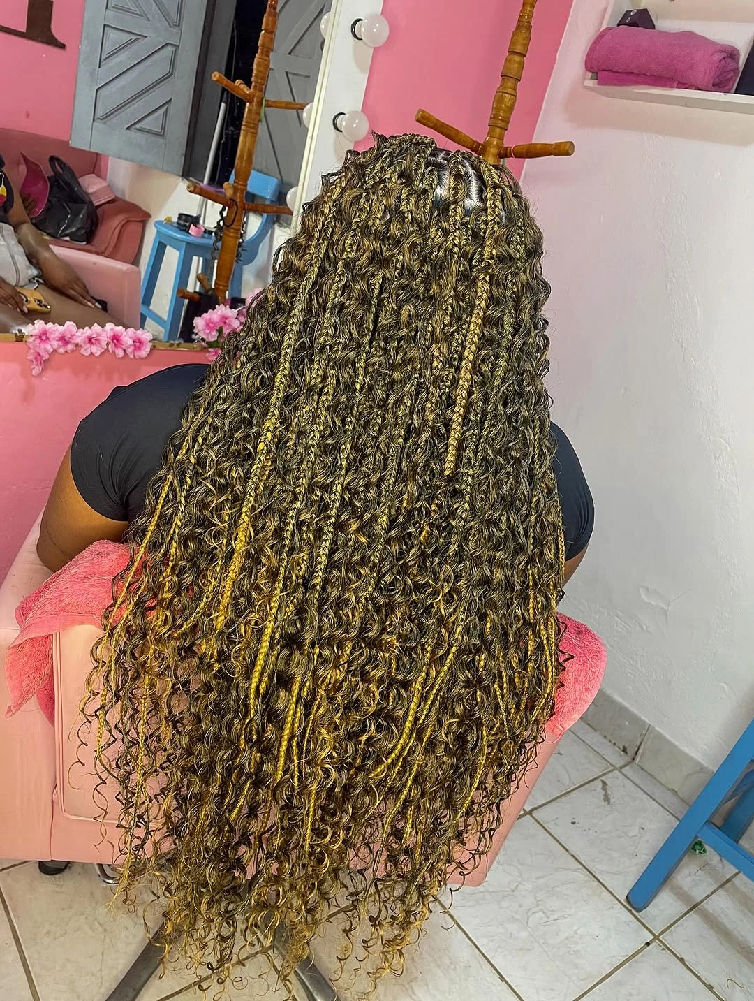 goddess braid Honey Brown Goddess Braids With Rich Springy Curls