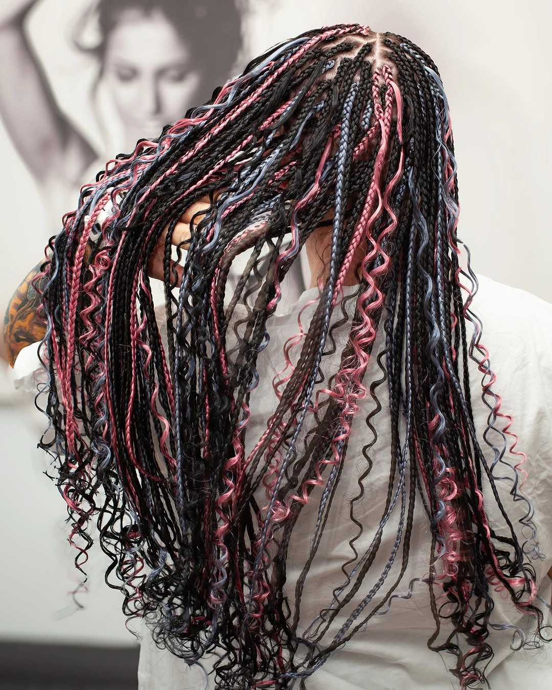 goddess braid Bold Peekaboo Goddess Braids With Blue And Burgundy Accents