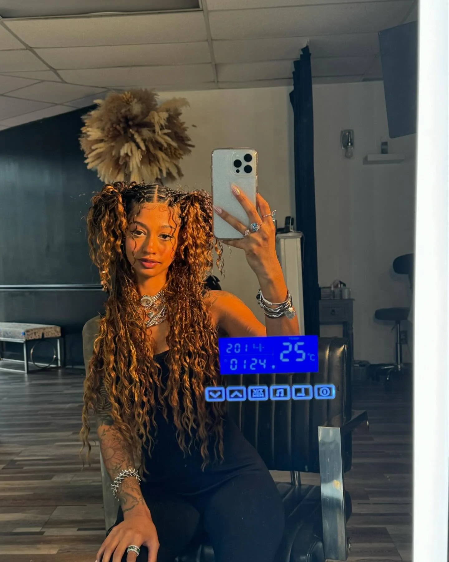 goddess braid Playful Double Ponytail Goddess Braids With Honey Brown Waves