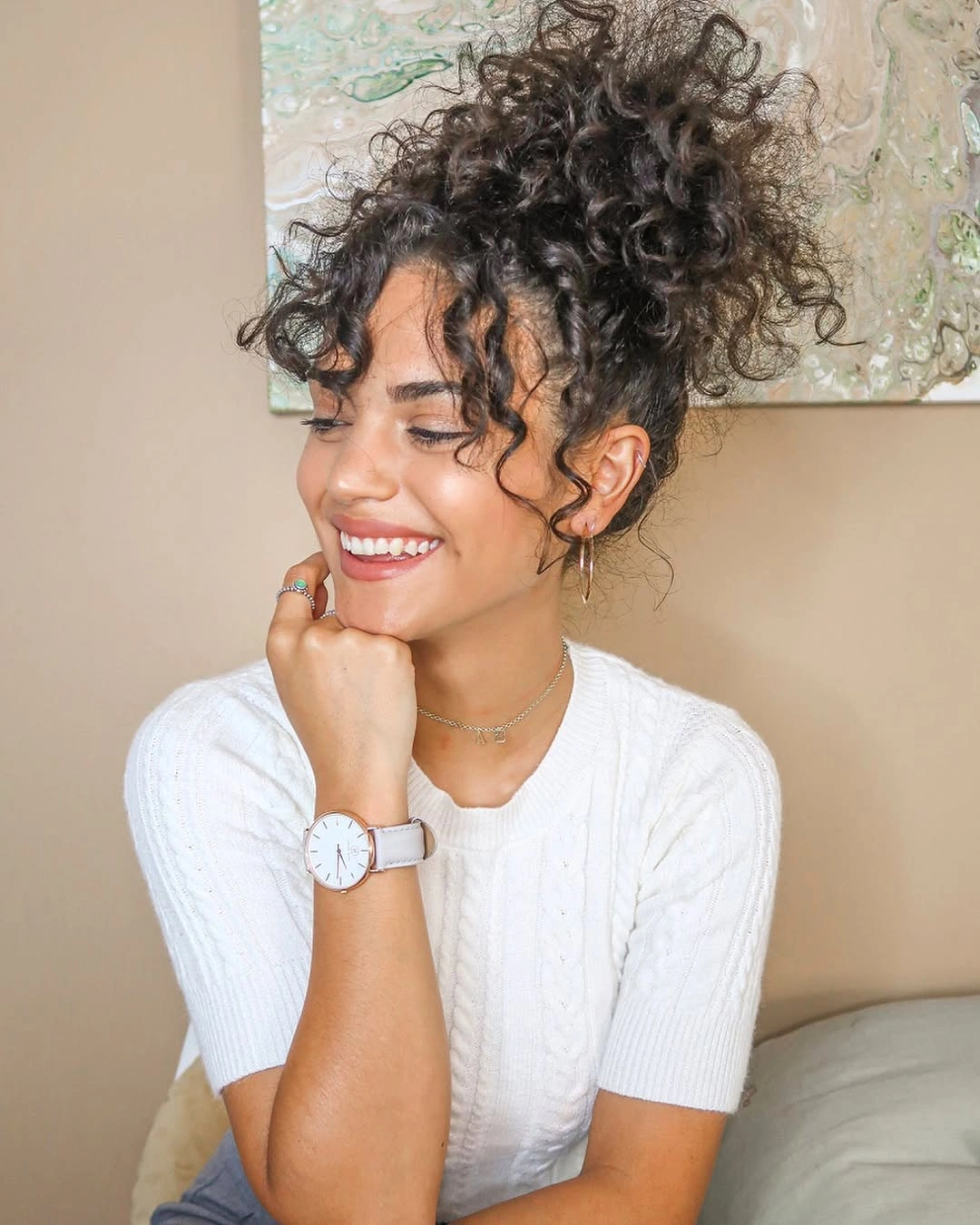 heatless curls hairstyle Effortless Curly Bun For Busy Days