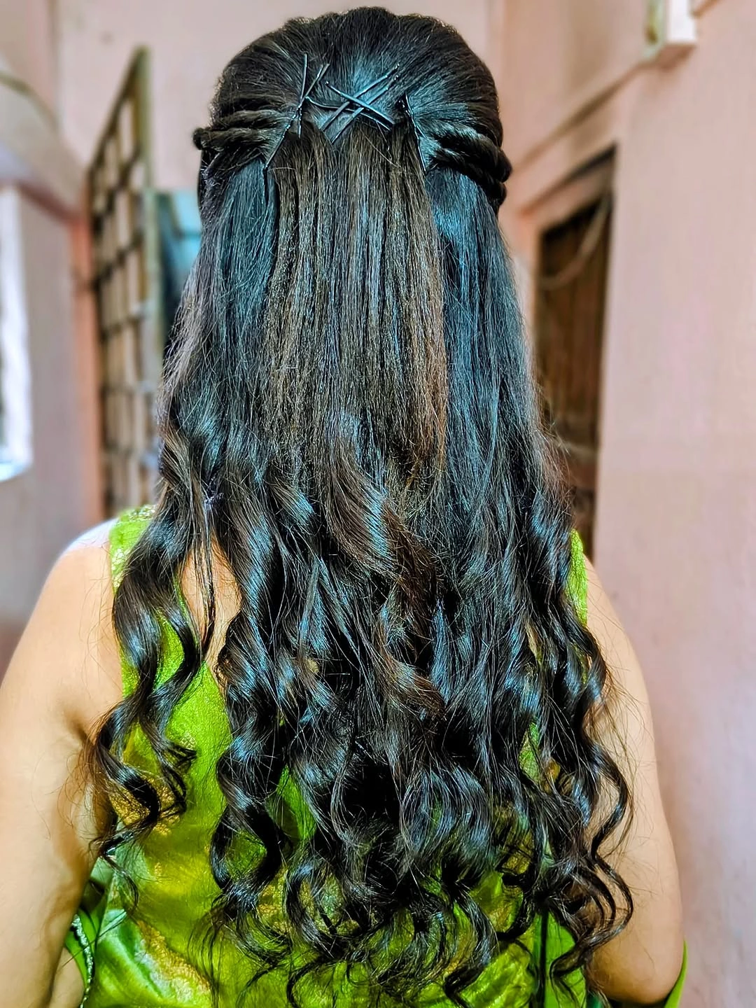 heatless curls hairstyle Elegant Half Up Twists With Flowing Curls