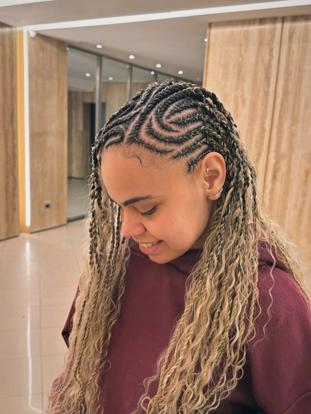 lemonade braid hairstyle Blonde Boho Lemonade Braids with Spiral Crown Design