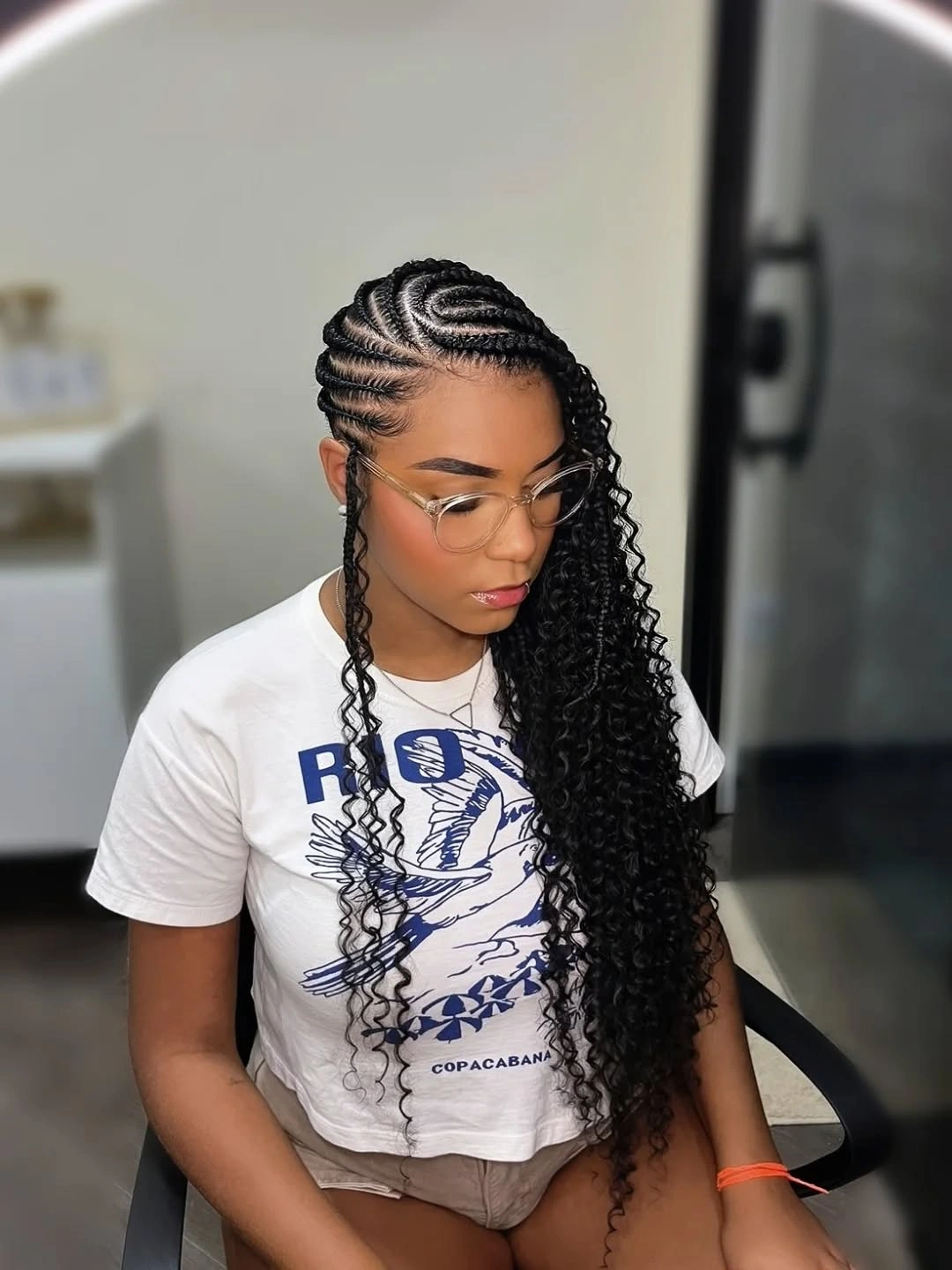 lemonade braid hairstyle Curly Boho Lemonade Braids with a Modern Side Part